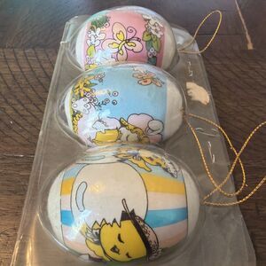 Easter Eggs Shrink Wrapped Foam 2" each set of 3 Basket Stuffer Vintage 1970s